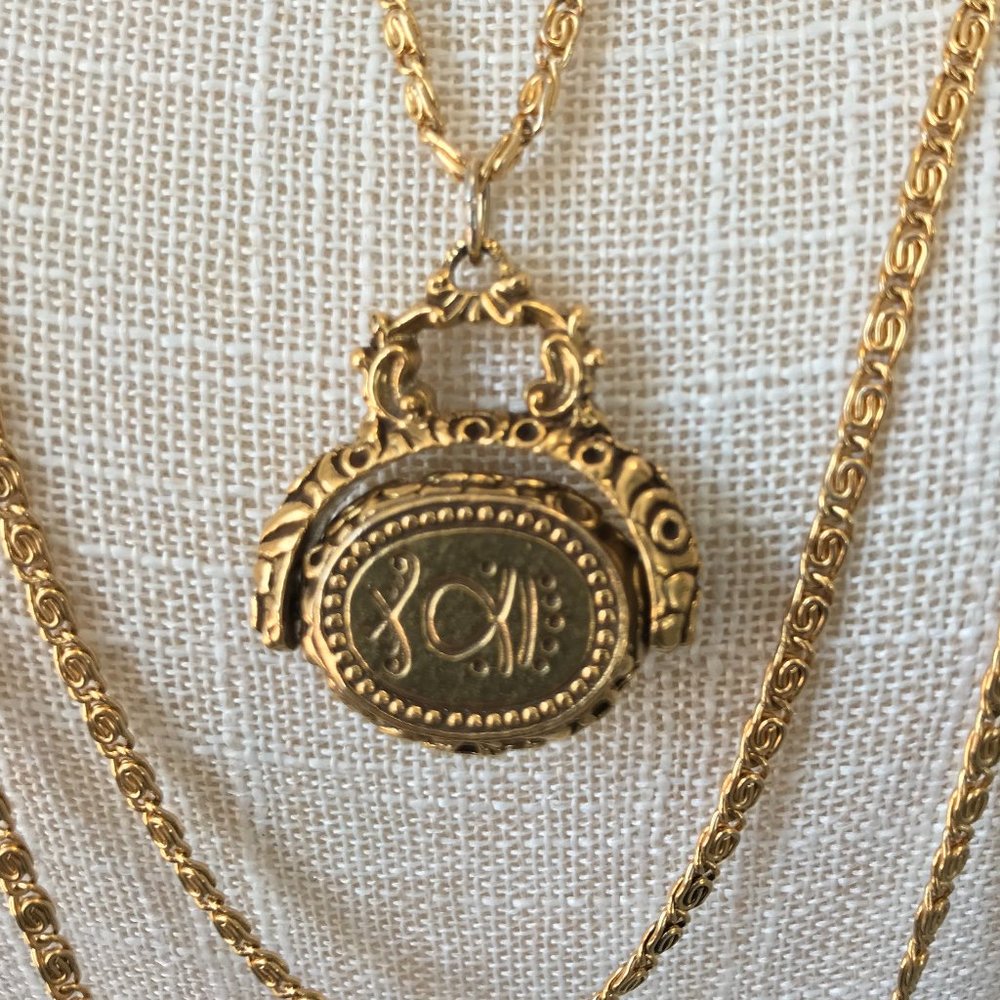 Goldette Vintage Signed 3 Strand Spinner Necklace - Picture 4 of 9